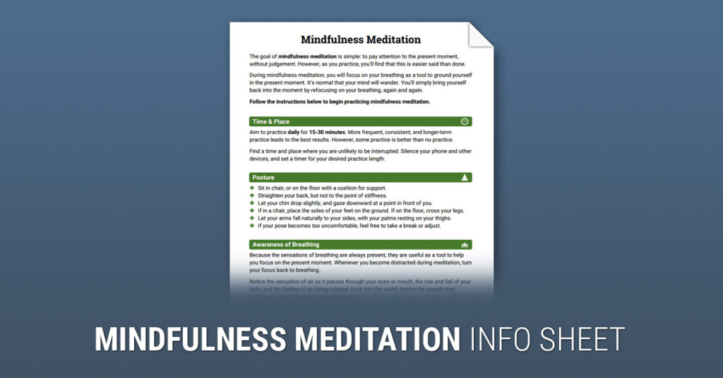 How To Practice Mindfulness Meditation Worksheet Therapist Aid