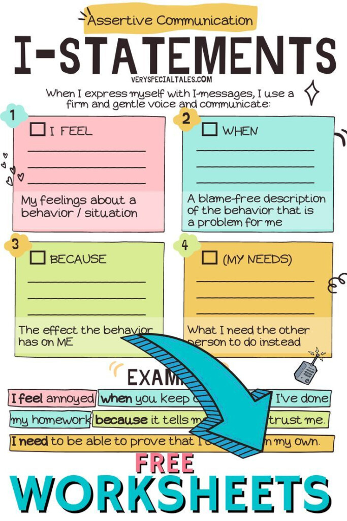 I Statements Examples Fun Worksheets Social Emotional Learning 