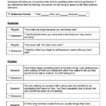 I Statements Worksheet Therapist Aid Therapy Worksheets