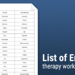 List Of Emotions Worksheet Therapist Aid