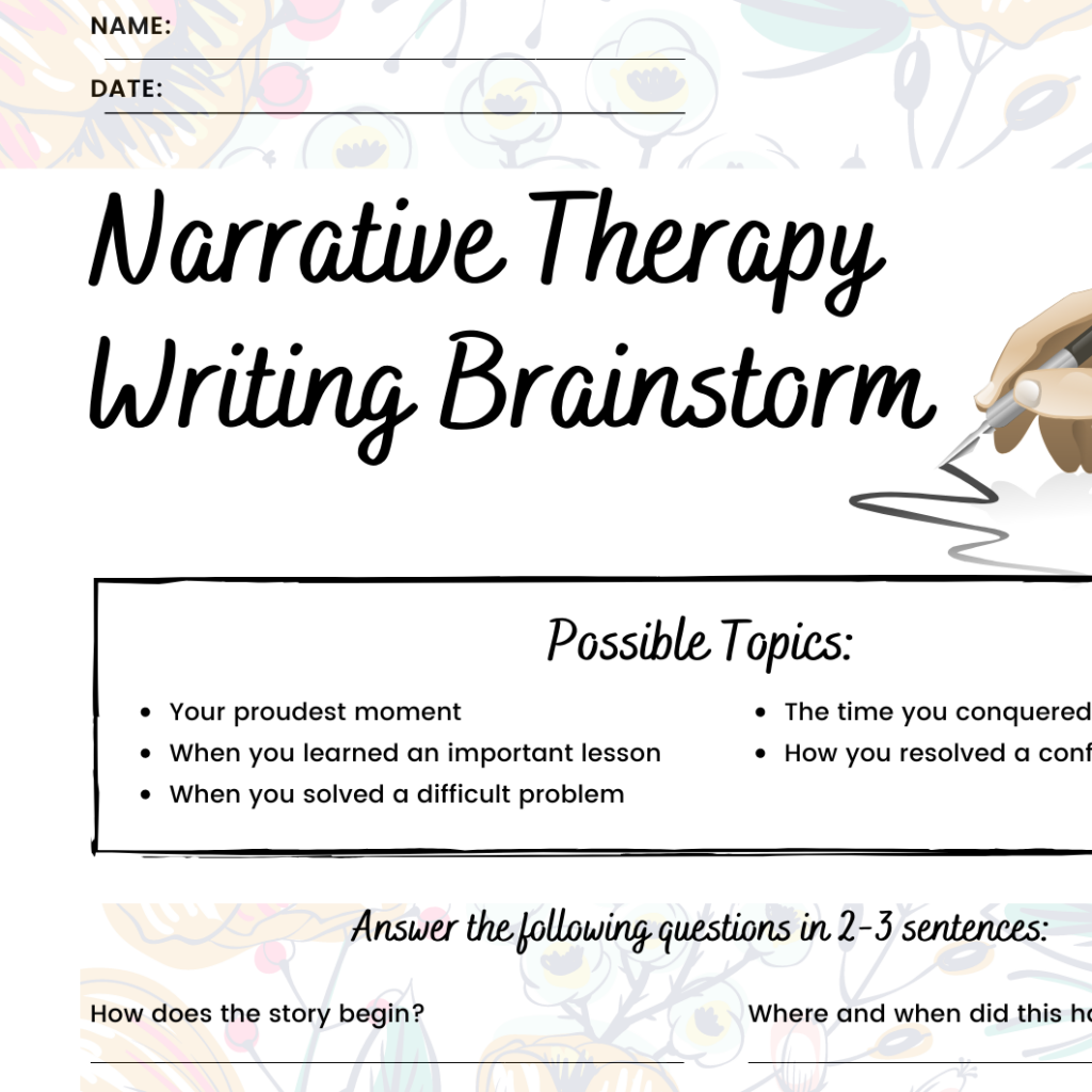 Narrative Therapy Worksheet Narrative Therapy Exercises Mental Health 