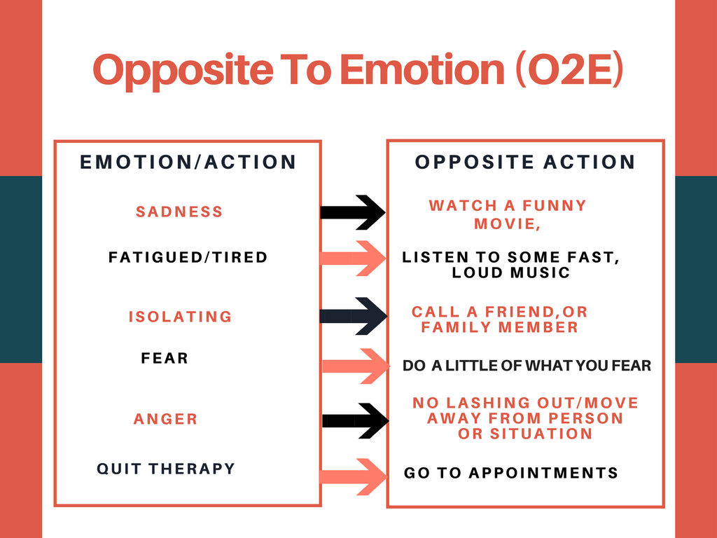 Opposite To Emotion O2E This Is A DBT Skill In The Emotion Regulation