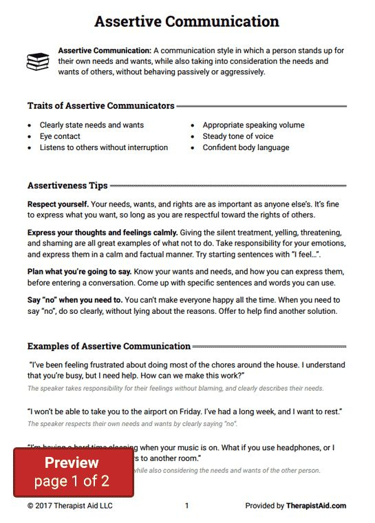 Passive Aggressive And Assertive Communication Worksheet DBT Worksheets