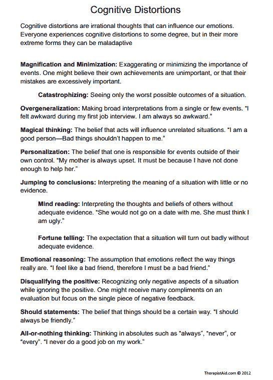 Pin On Cognitive Distortions 