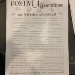 Positive Affirmations Worksheet Something To Keep In Your WRAP