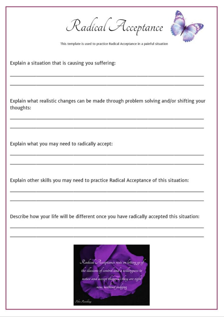 Printable Dbt Radical Acceptance Worksheet Worksheeta