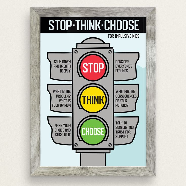 Stop Think Choose For Impulsive Kids Poster Therapy Counseling 