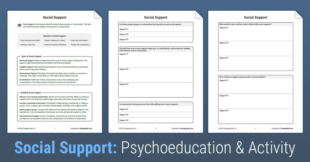 Support System Worksheet Livinghealthybulletin