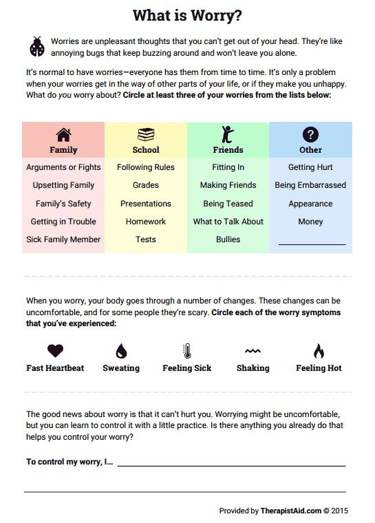 Symptom Management Mental Health Worksheet