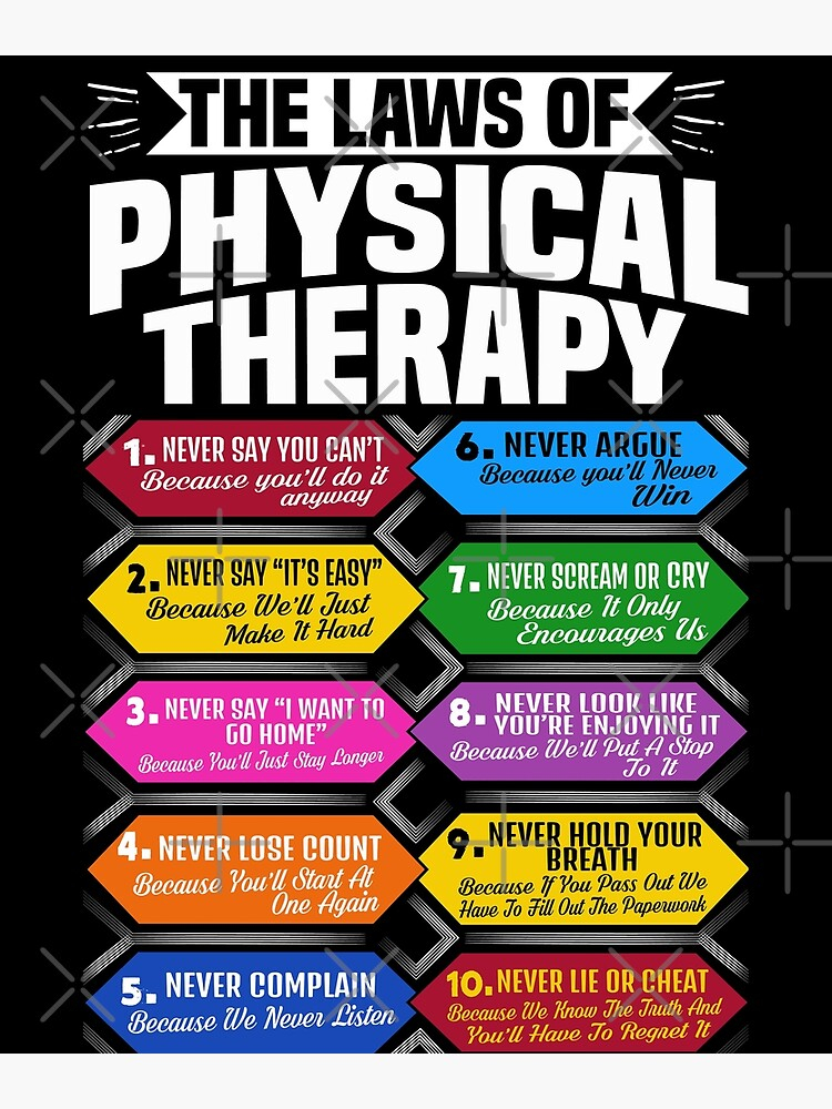  The Laws Of Physical Therapy Awesome Therapist Gift Poster For Sale 