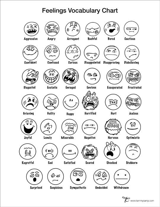 Therapist Aid Feeling Faces TherapistAidWorksheets