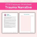 Trauma Story Trauma Narrative Worksheet PTSD Memories Counseling