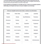 Using The Strengths Exploration Worksheet You Will Identify Your