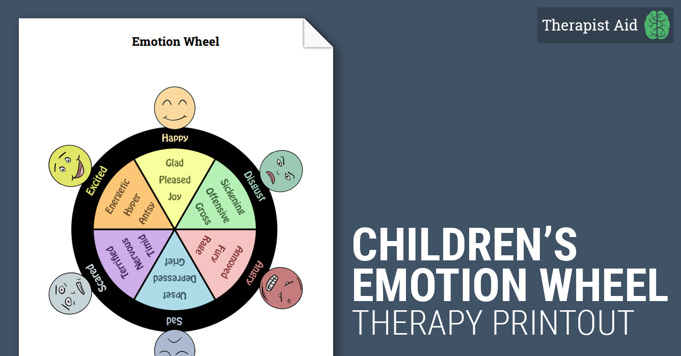 Wheel Of Emotions Children Worksheet Therapist Aid