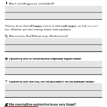 Worry Exploration Questions Worksheet Therapist Aid In 2021